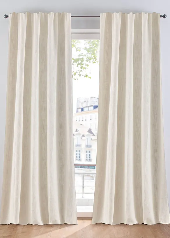 Ogenomskinlig gardinl&auml;ngd med struktur (1-pack), bonprix