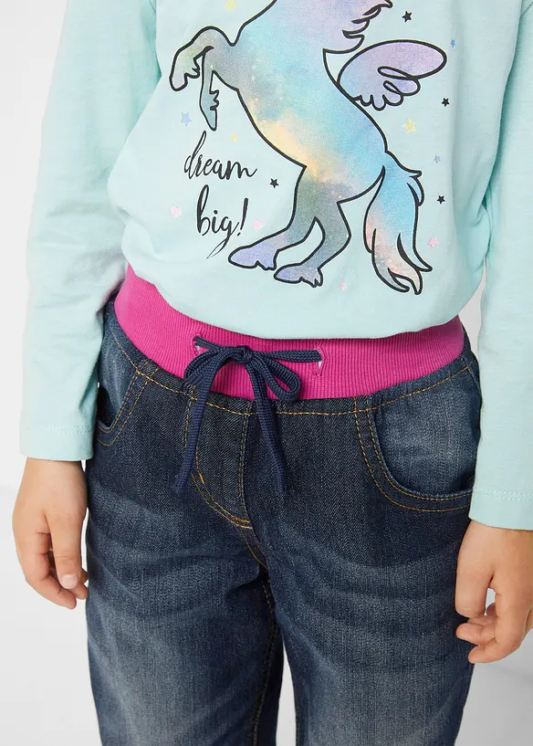 Sk&ouml;na jeans med fleecefoder, bonprix