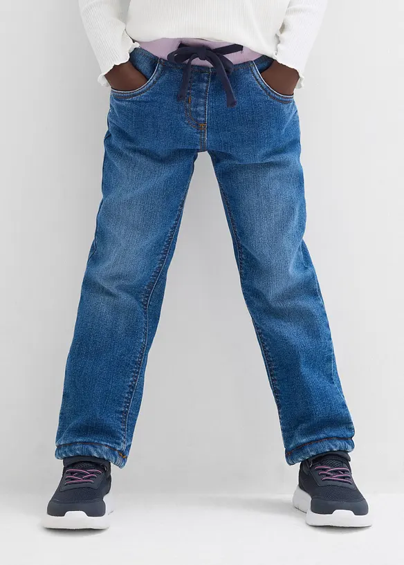 Sk&ouml;na jeans med fleecefoder, bonprix