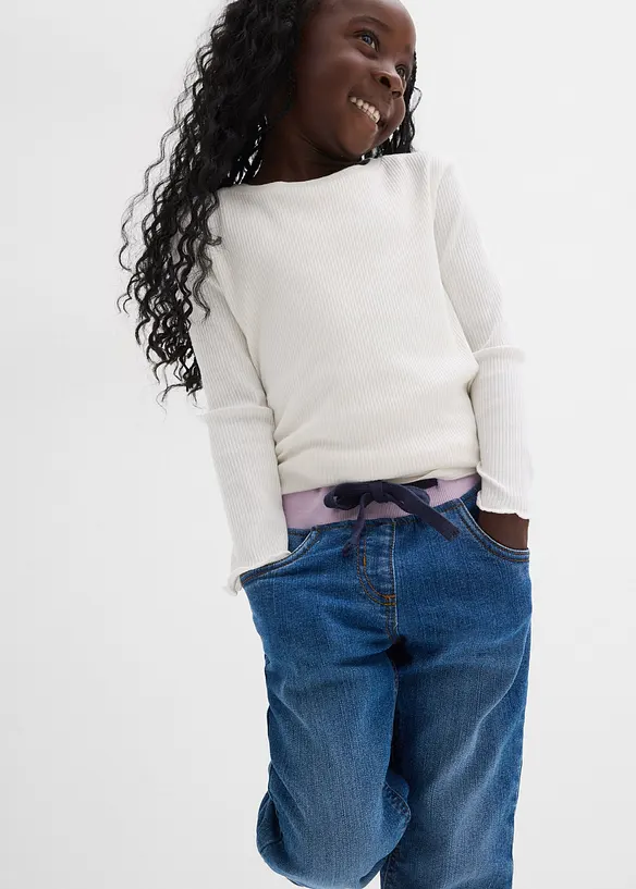 Sk&ouml;na jeans med fleecefoder, bonprix