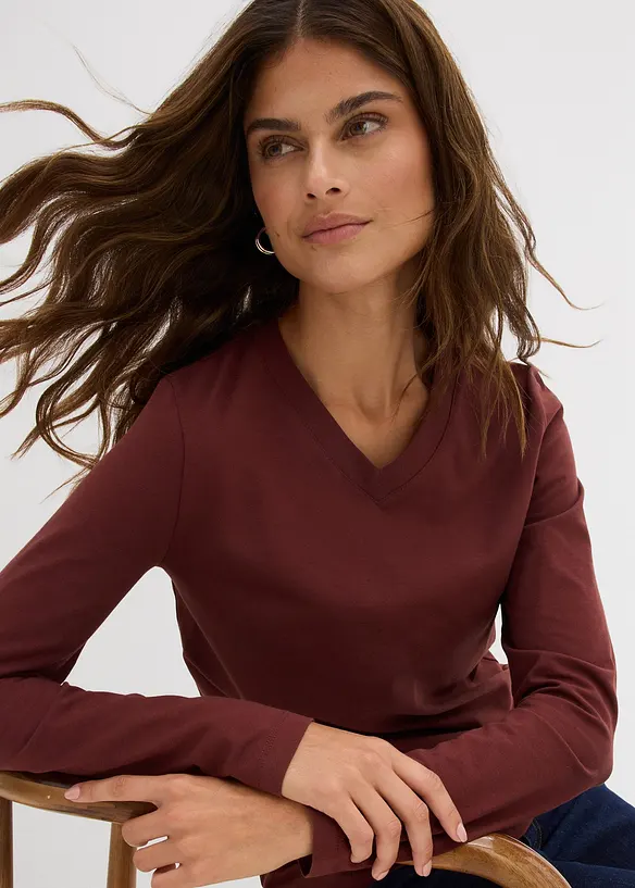 L&aring;ng&auml;rmad topp i figurn&auml;ra modell, bonprix