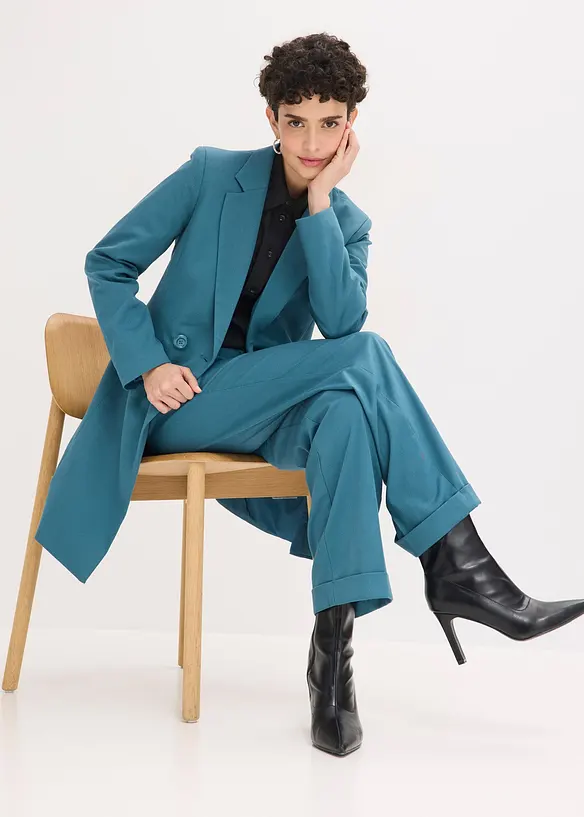 Kavajkappa med V-ringning och l&aring;nga &auml;rmar, bonprix