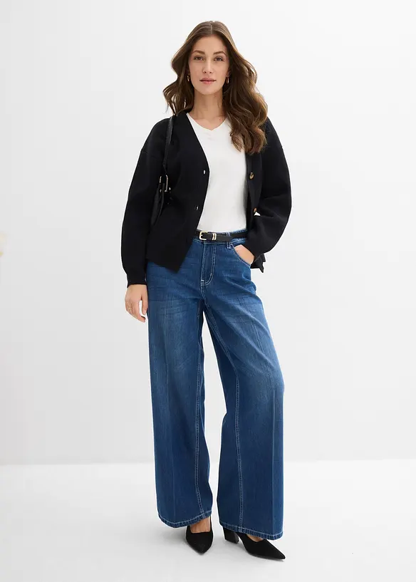 Wide Leg Jeans, Mid Waist, bonprix