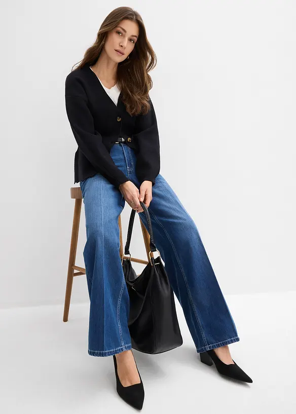 Wide Leg Jeans, Mid Waist, bonprix