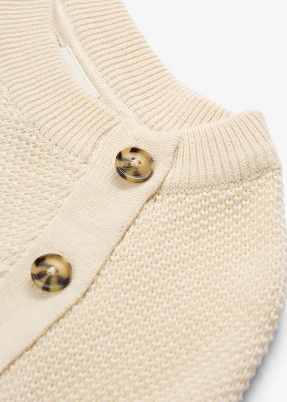 Grovstickad tr&ouml;ja med knappsl&aring;, bonprix