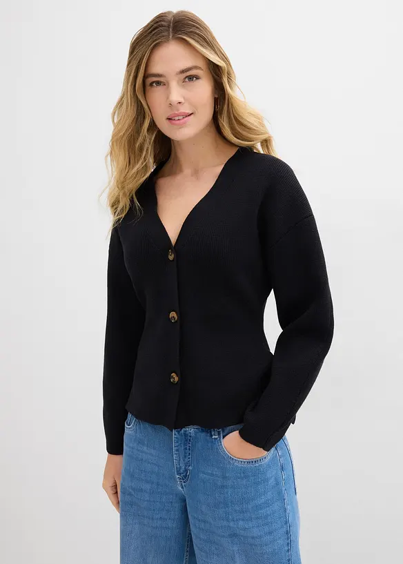 Cardigan i bomullsmix, bonprix