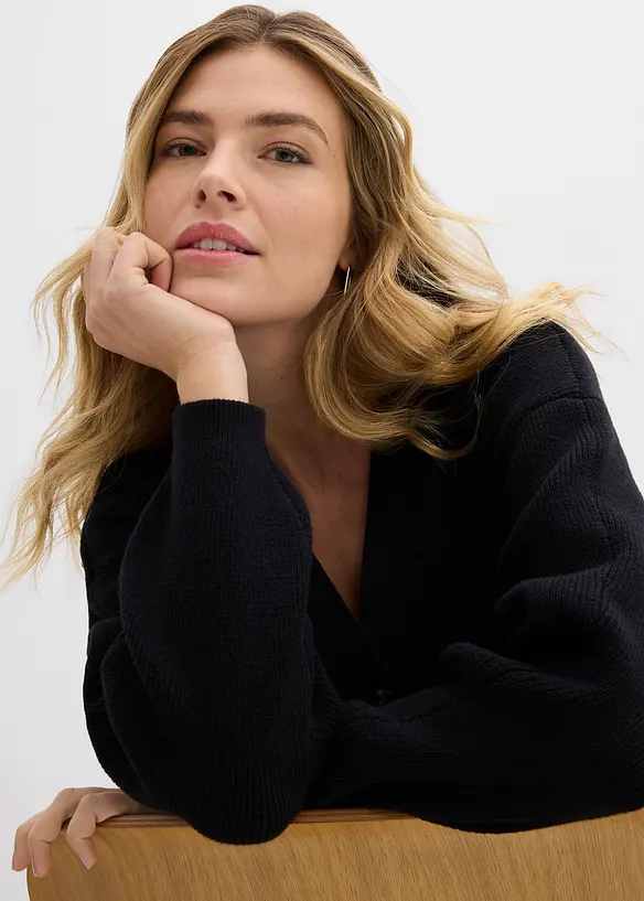 Cardigan i bomullsmix, bonprix