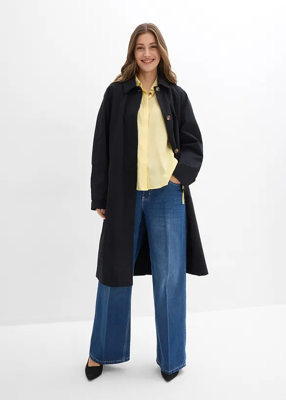 Skjortblus i mjuk viskosmix, bonprix