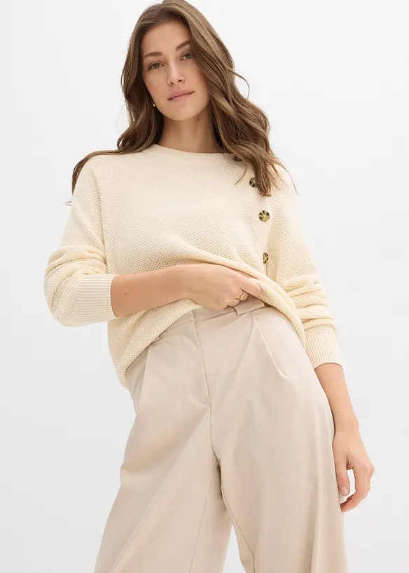 Byxa i barrelmodell med h&ouml;g midja, bonprix