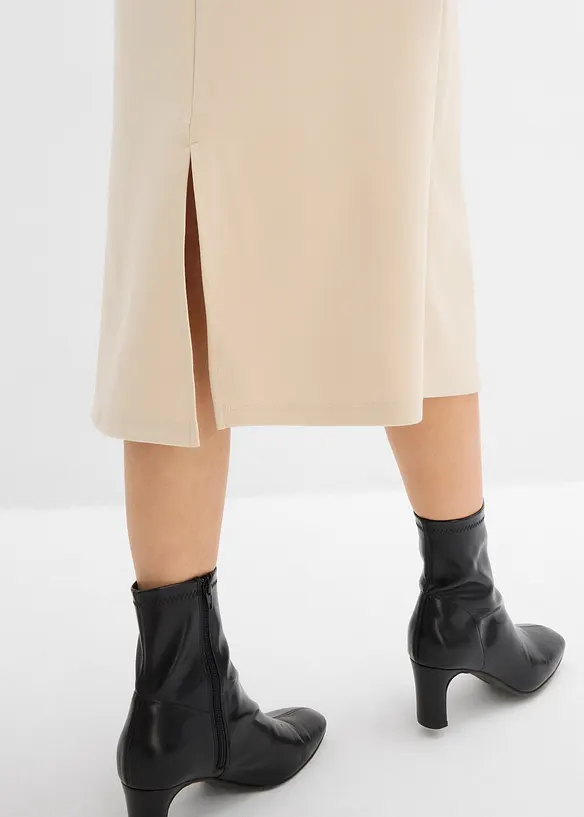 Midikjol av mjuk, stabil trik&aring;, bonprix