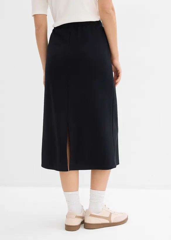 Midikjol av mjuk, stabil trik&aring;, bonprix