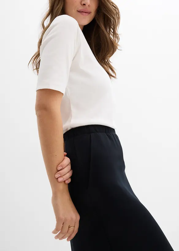 Midikjol av mjuk, stabil trik&aring;, bonprix