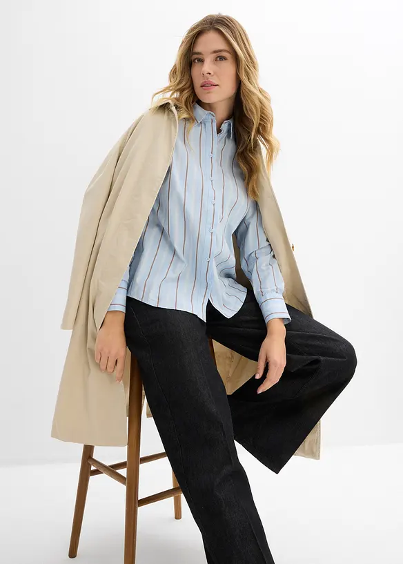 Skjortblus av ren bomull, bonprix