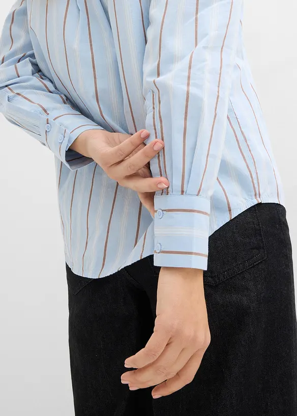 Skjortblus av ren bomull, bonprix