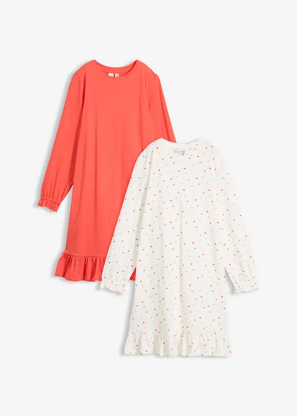 Nattlinne av mjuk bomull (2-pack), bonprix