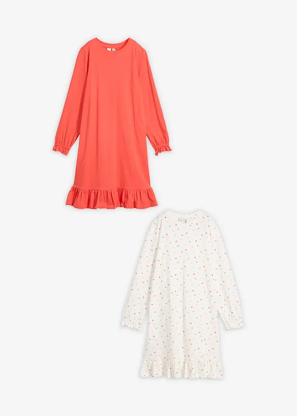 Nattlinne av mjuk bomull (2-pack), bonprix