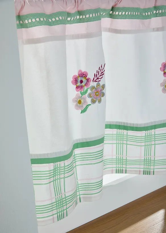 Caf&eacute;gardin i ekologisk bomull med broderi, bonprix