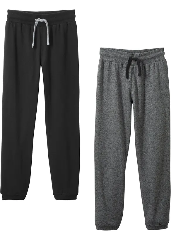 Joggingbyxa med bomull f&ouml;r barn (2-pack), bonprix