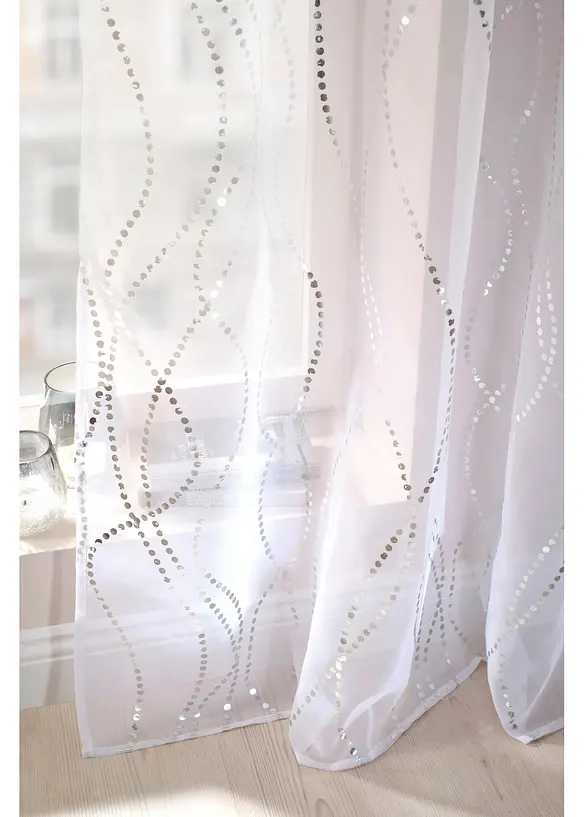 Gardin med glansigt m&ouml;nster (1-pack), bonprix