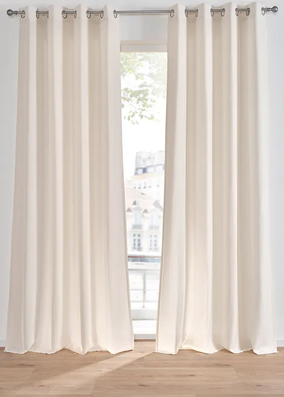 Gardinl&auml;ngd med linnelook och &aring;tervunnen polyester (1-pack), bonprix