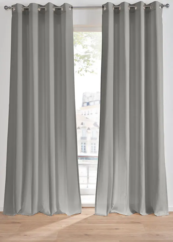 Gardinl&auml;ngd med linnelook och &aring;tervunnen polyester (1-pack), bonprix