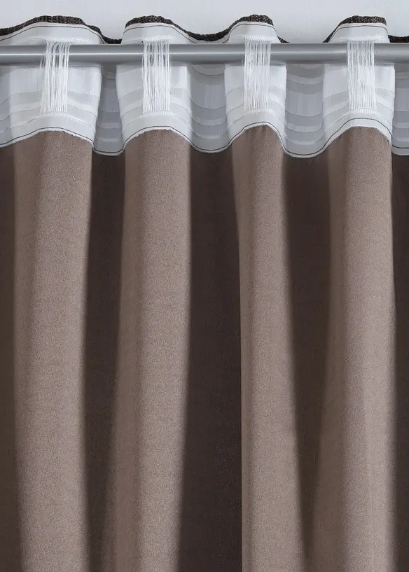 M&ouml;rkl&auml;ggande gardinl&auml;ngd med elegant struktur (1-pack), bonprix