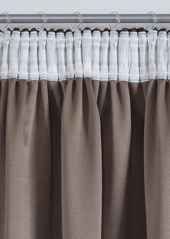 M&ouml;rkl&auml;ggande gardinl&auml;ngd med elegant struktur (1-pack), bonprix