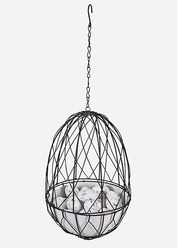 H&auml;ngande dekoration med korg och &auml;gg (27 delar), bonprix