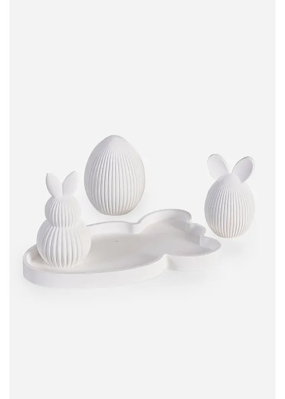 Prydnadsf&ouml;rem&aring;l: harar och &auml;gg p&aring; fat (4 delar), bonprix