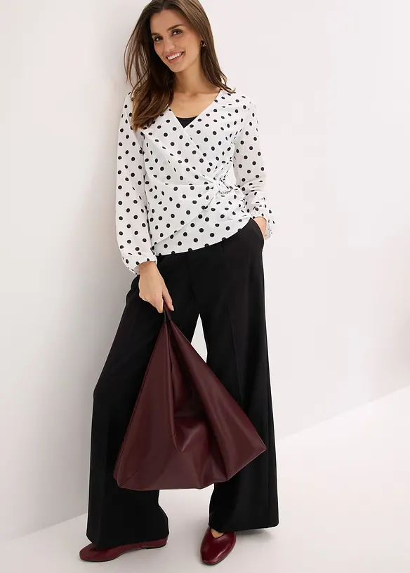 L&aring;ng&auml;rmad topp av jersey med struktur, bonprix