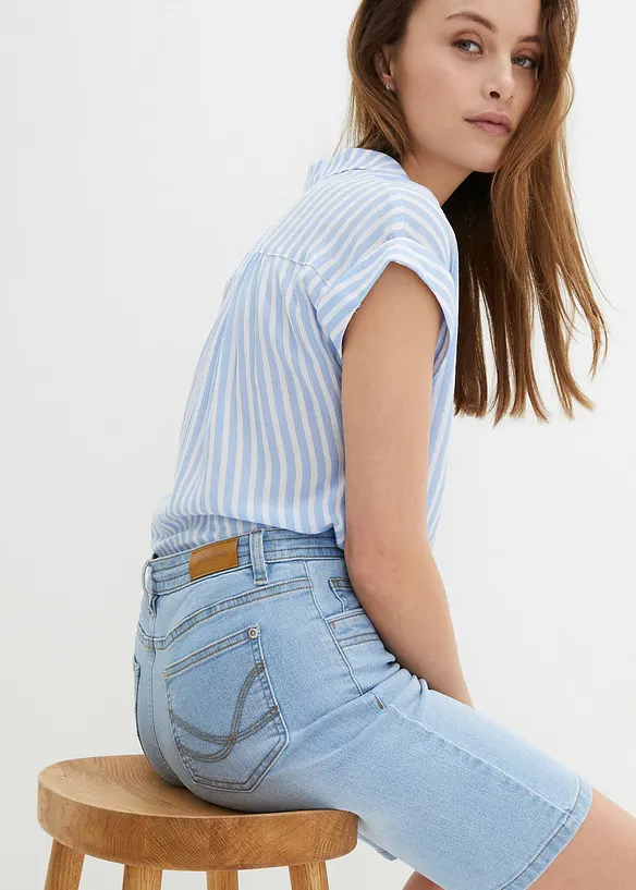 Jeans Bermudas Slim Fit Mid Waist, bonprix