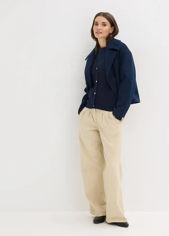 Finstickad cardigan i viskosmix, bonprix