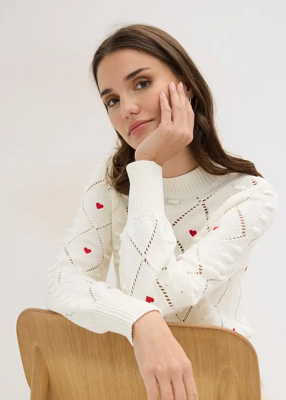 H&aring;lm&ouml;nstrad tr&ouml;ja av bomullsmix, bonprix