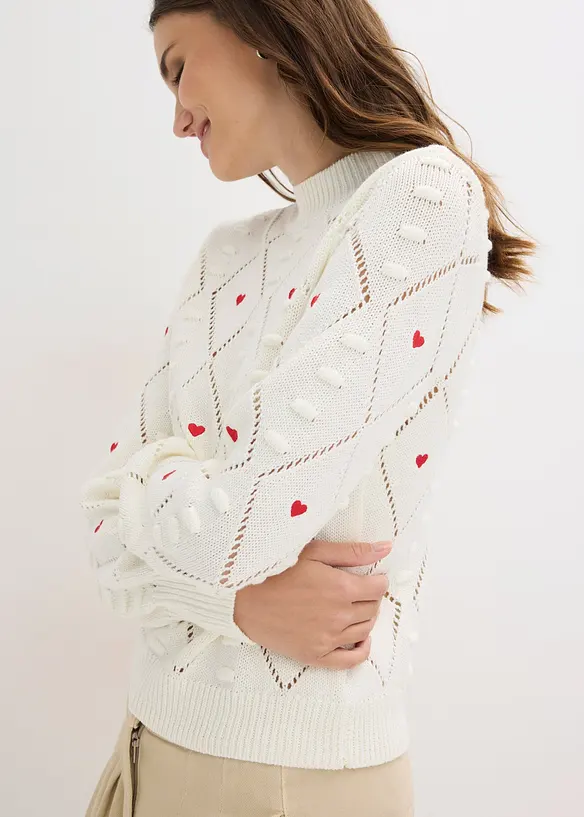 H&aring;lm&ouml;nstrad tr&ouml;ja av bomullsmix, bonprix