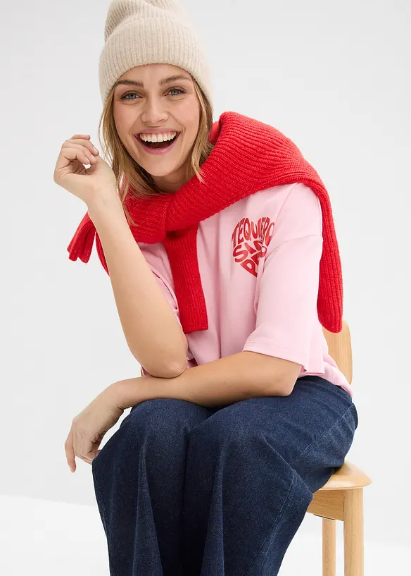 Topp i fyrkantig modell av tjockt bomullsmaterial, bonprix