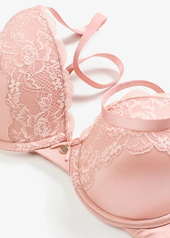 BH med formpressade kupor och glans, bonprix