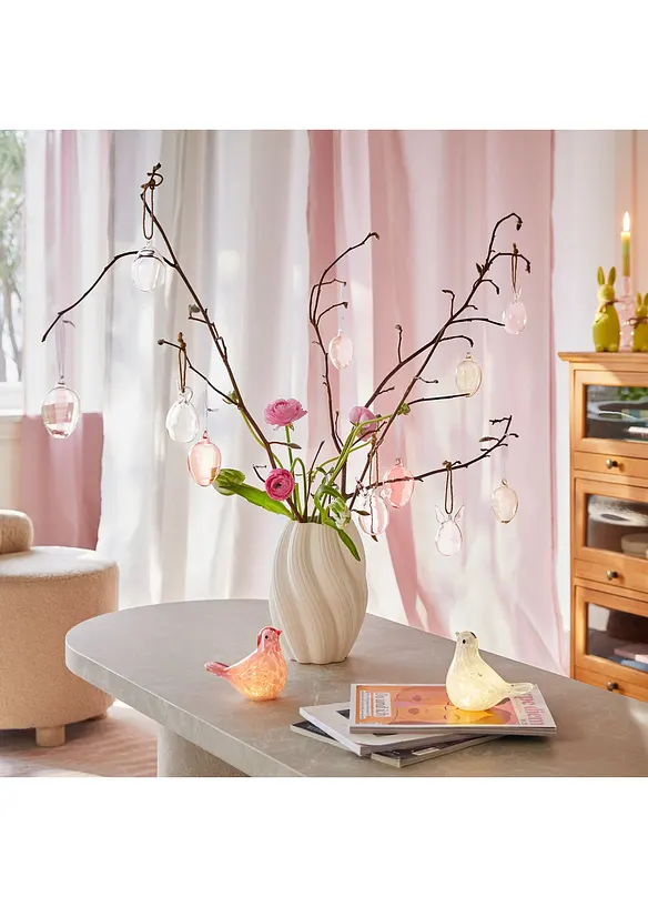 H&auml;ngande dekoration, glasharar (6-pack), bonprix