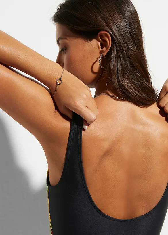 Baddr&auml;kt med rysch och medelh&ouml;g,  formande effekt, bonprix