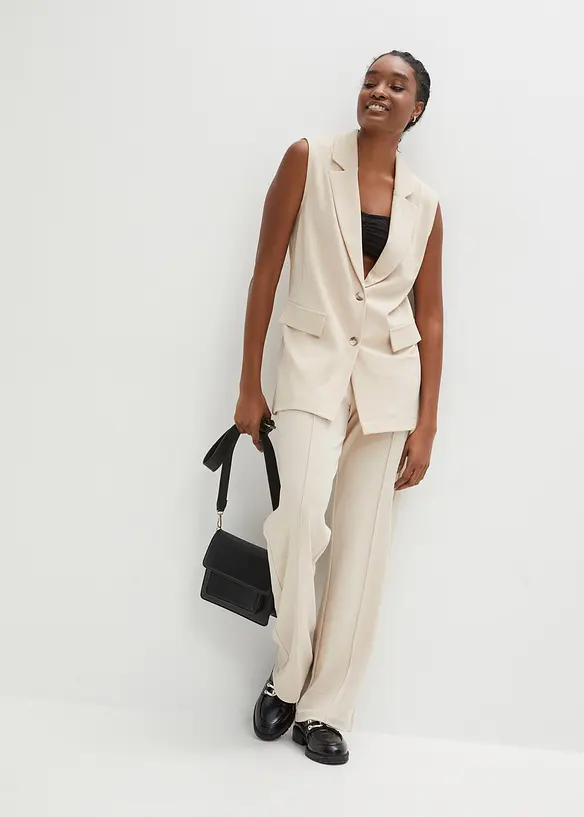 Dra p&aring;-byxa i stadig interlock, bonprix