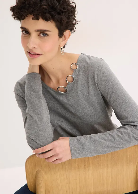 L&aring;ng&auml;rmad topp med &ouml;ljetter, bonprix