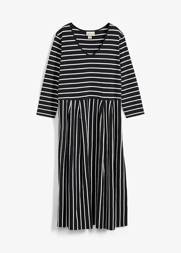 Mellanl&aring;ng jerseykl&auml;nning i bomull, bonprix