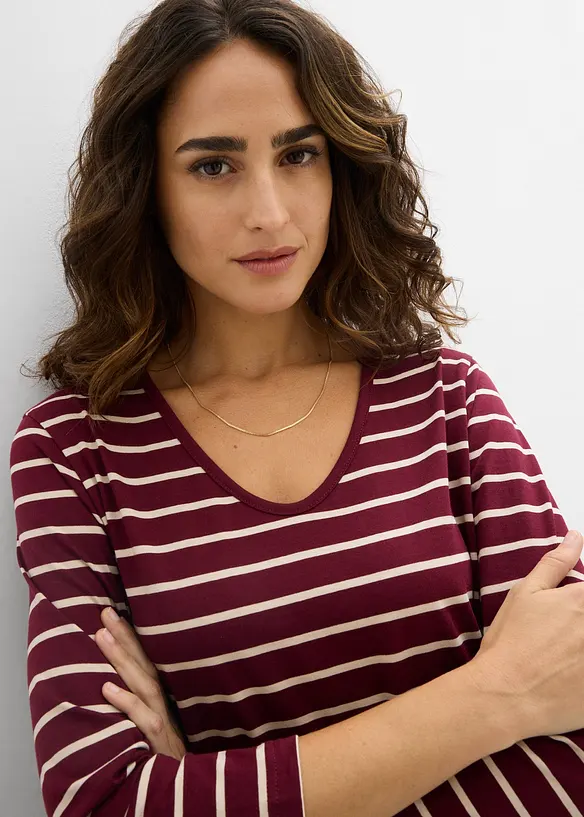 Mellanl&aring;ng jerseykl&auml;nning i bomull, bonprix