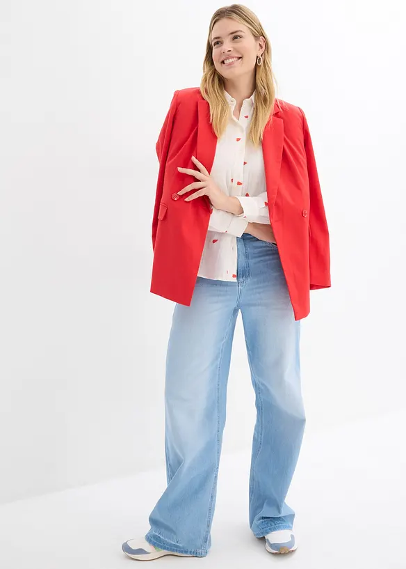 Hj&auml;rtm&ouml;nstrad muslinblus, bonprix