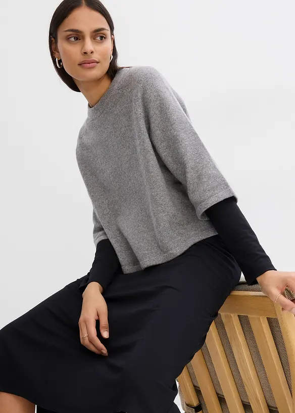 Stickad oversizetopp, bonprix