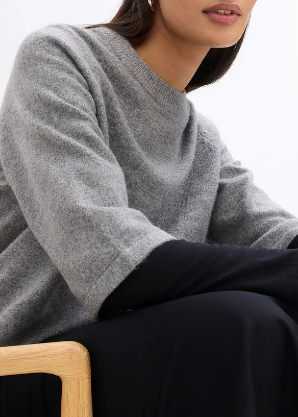 Stickad oversizetopp, bonprix