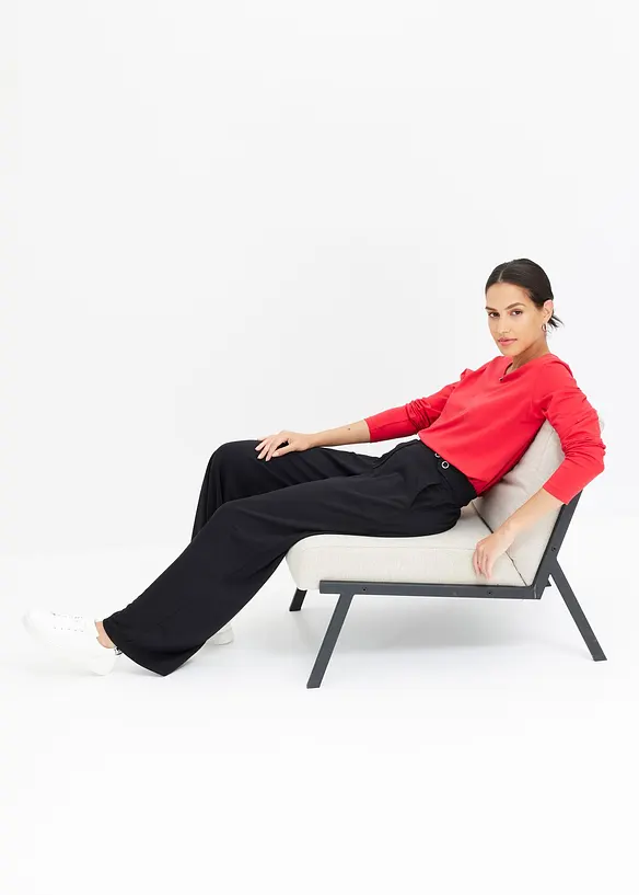 L&aring;ng&auml;rmad topp med &ouml;ljetter, bonprix