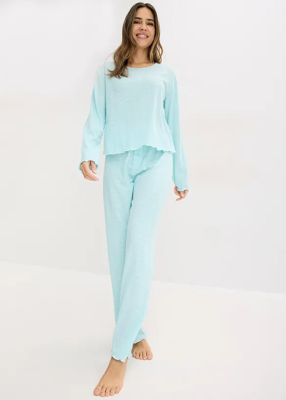 Tunn pyjamas med hj&auml;rtm&ouml;nster, bonprix