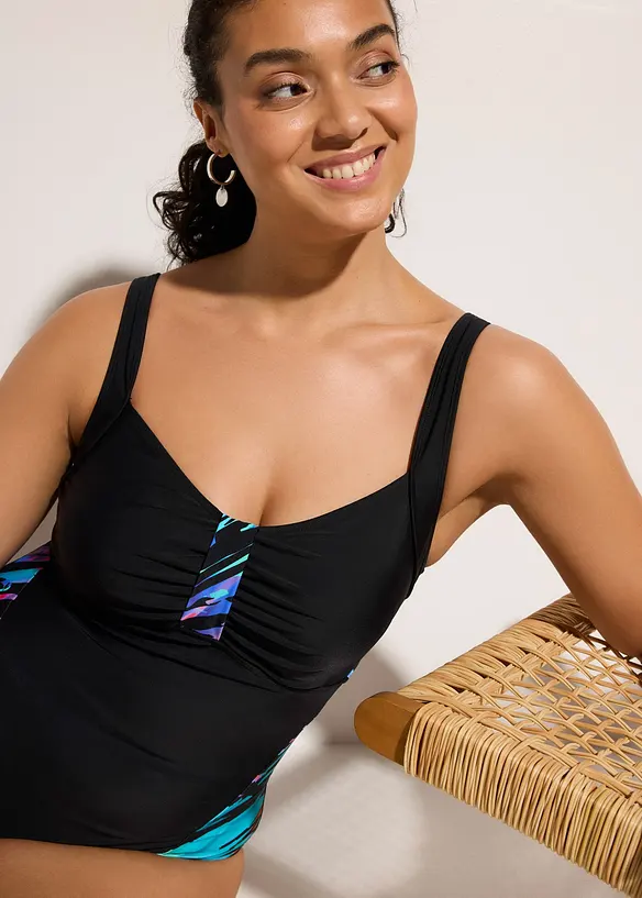 Baddr&auml;kt med medelh&ouml;g formande effekt och m&ouml;nstrade inf&auml;llningar, bonprix