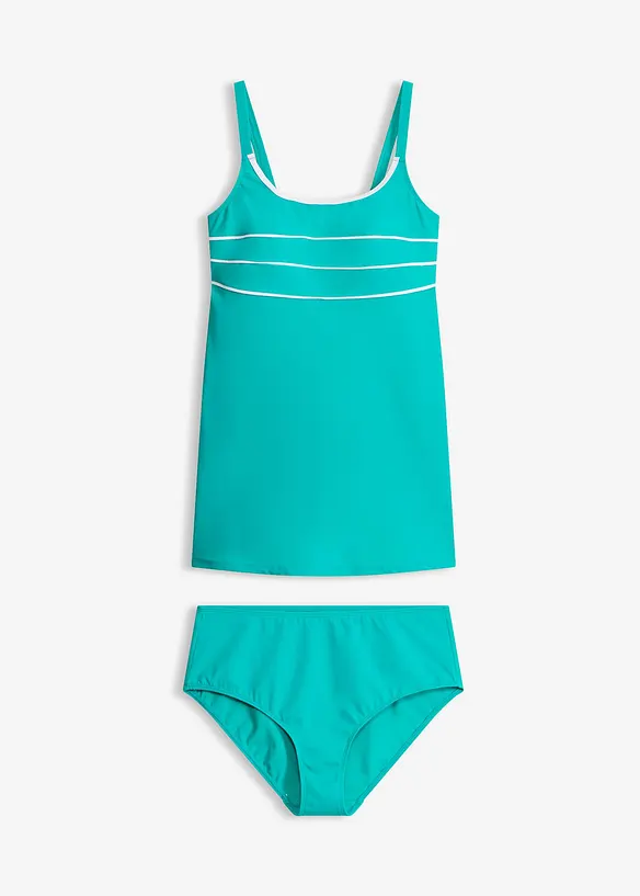 L&aring;ng tankini  med dekors&ouml;mmar (2 delar), bonprix