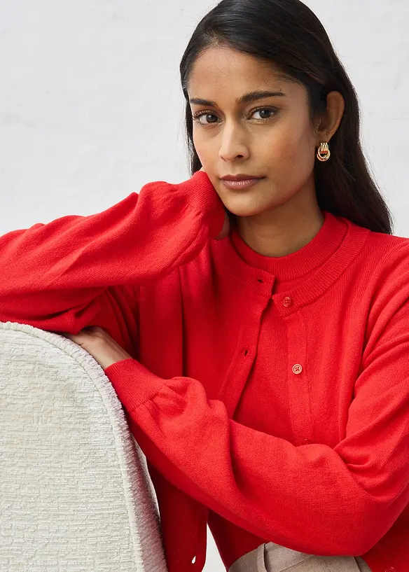 Cardigan med sidenandel, bonprix